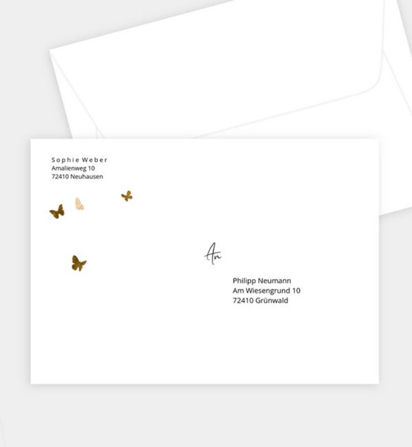 Briefumschlag Kindergeburtstag Butterfly