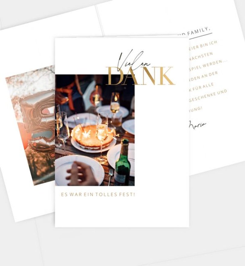 Dankeskarte Geburtstag Minimal Modern