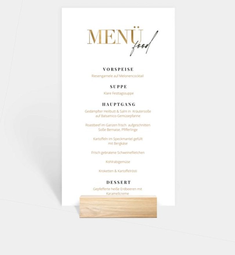Menükarte Geburtstag Minimal Modern