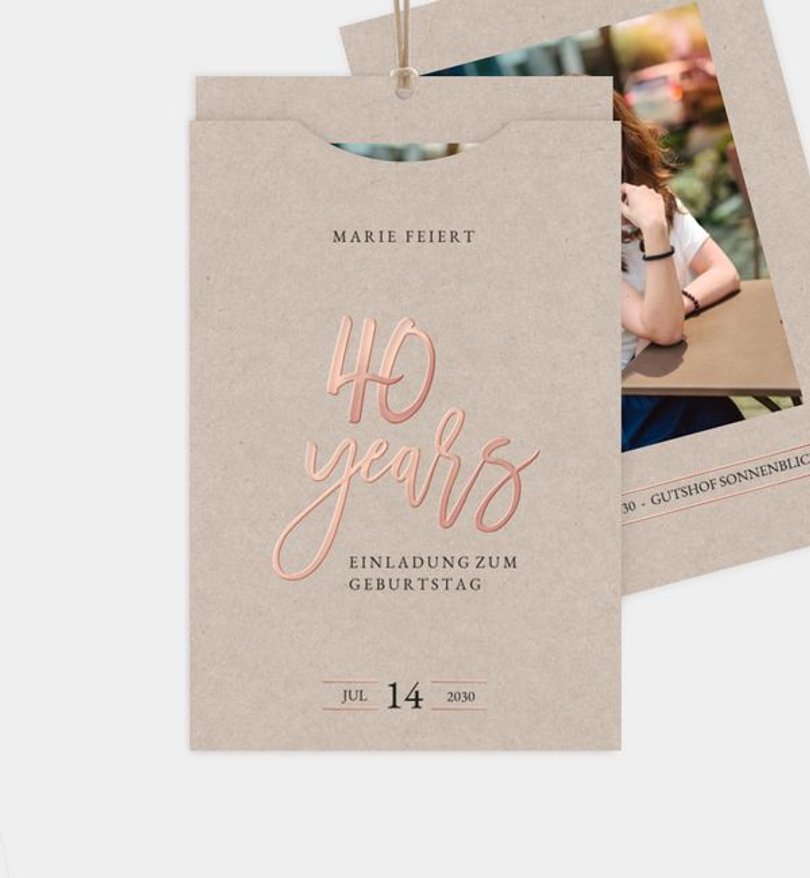 Einladungskarte Geburtstag Rosegold-Crafty