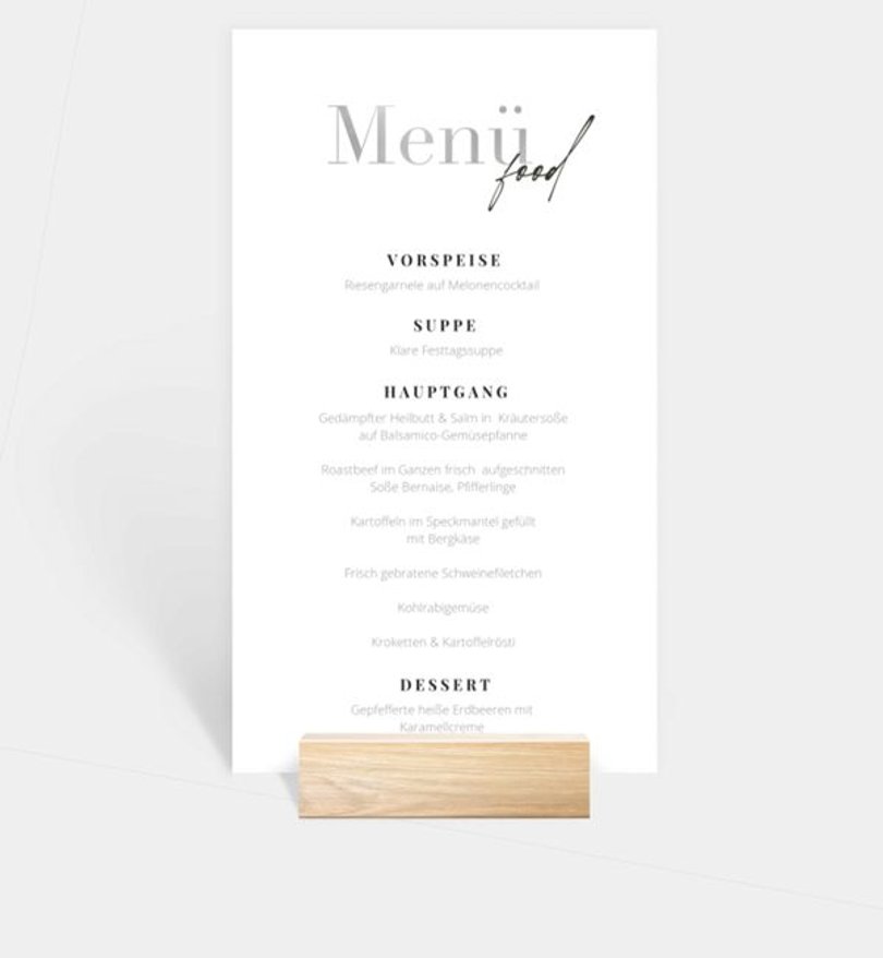 Menükarte Geburtstag Minimal Modern