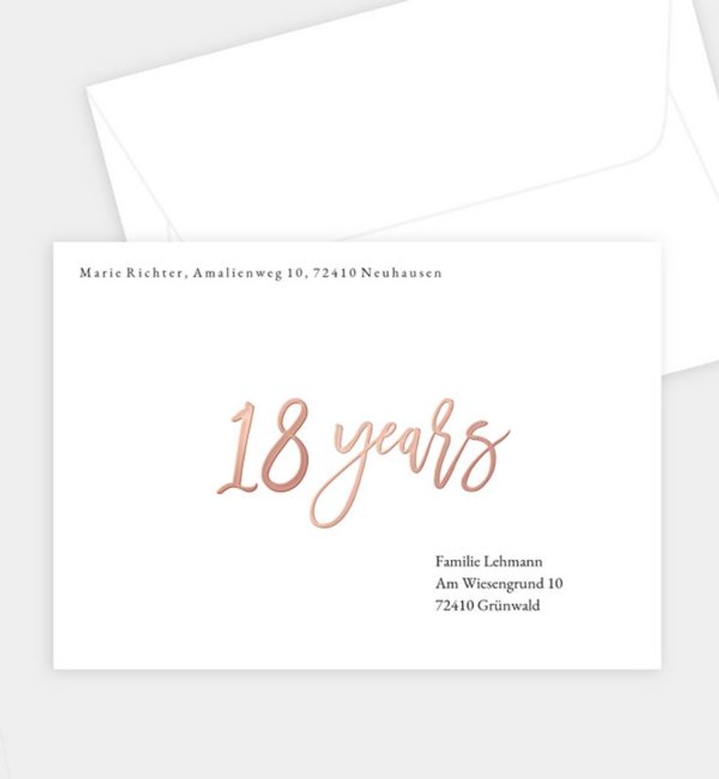 Briefumschlag Geburtstag Rosegold-Crafty