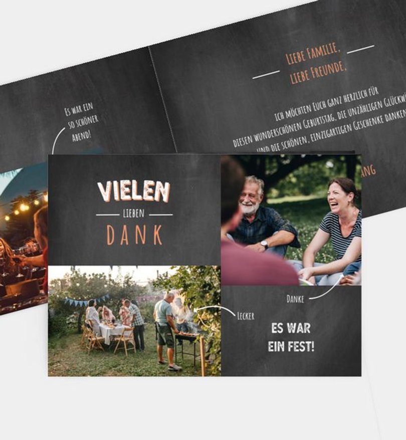 Dankeskarte Geburtstag Bildertafel