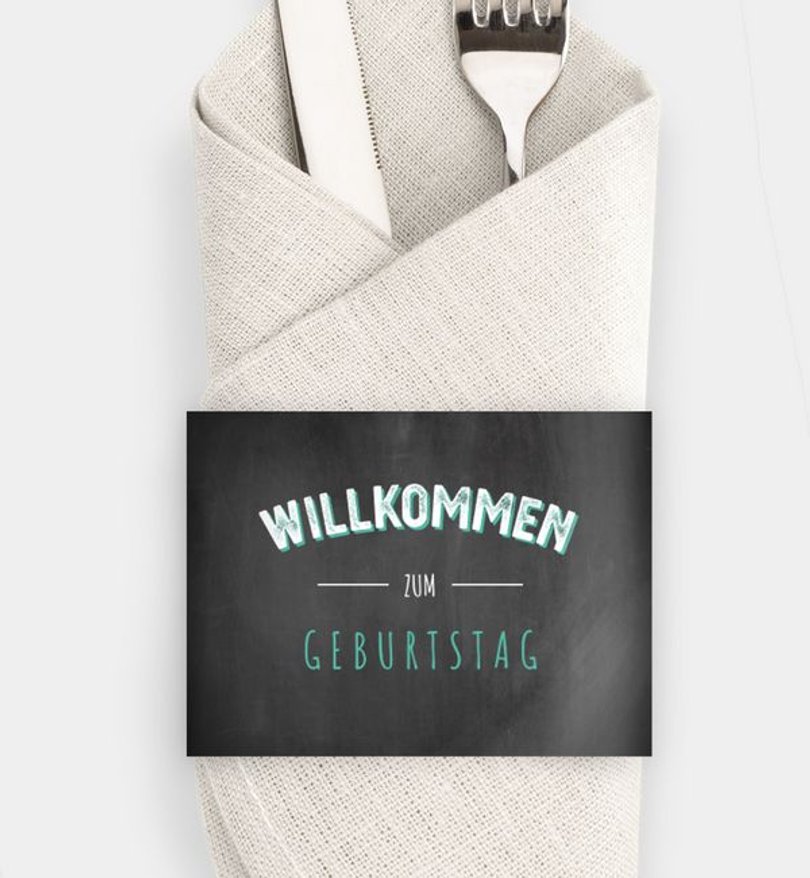 Besteck Servietten-Zubehör Geburtstag Bildertafel