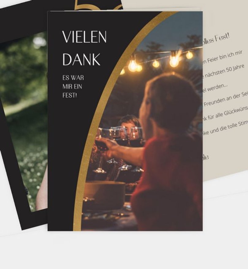 Dankeskarte Geburtstag Golden Number