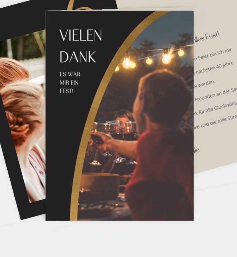 Dankeskarte Geburtstag Golden Number