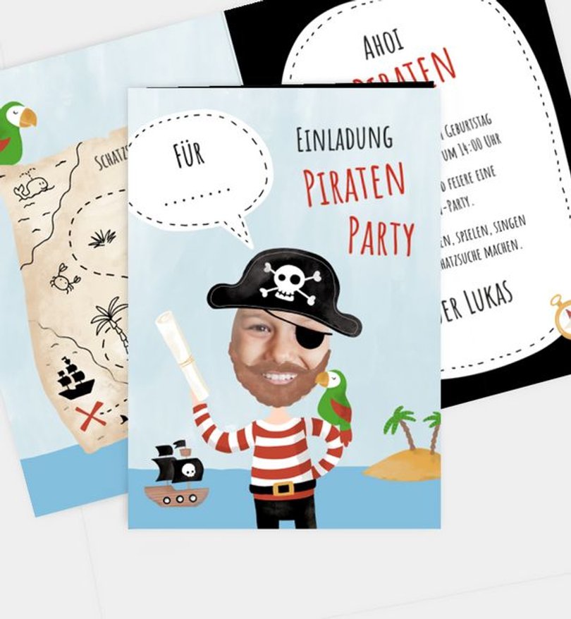 Einladungskarte Kindergeburtstag Piratenparty
