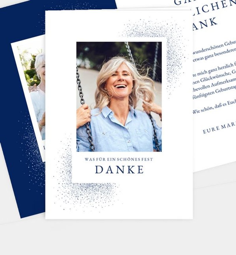 Dankeskarte Geburtstag Royal Dots