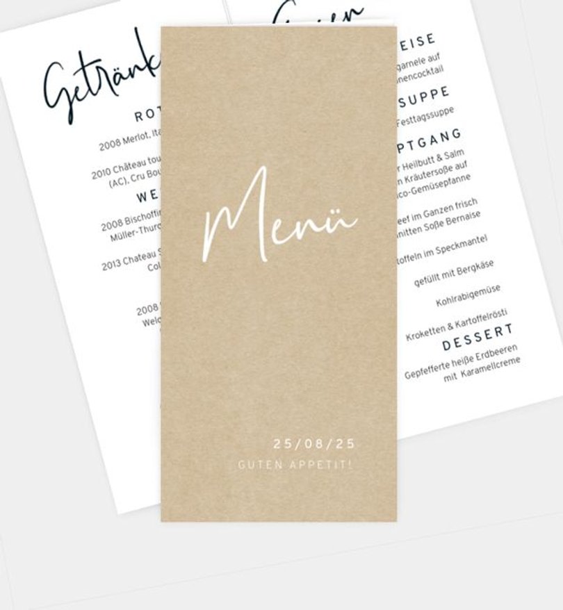 Menükarte Geburtstag Voller Freude · Vintage