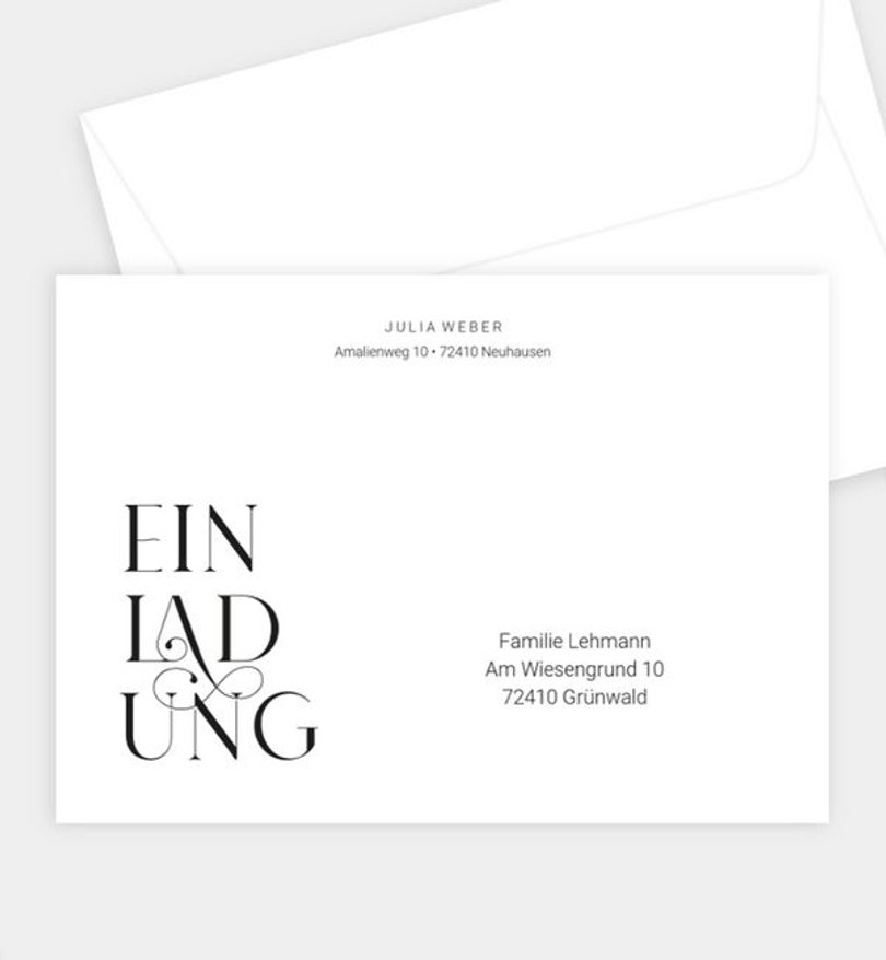 Briefumschlag Geburtstag Modern Font
