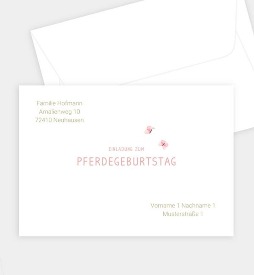 Briefumschlag Kindergeburtstag Pferdemädchen