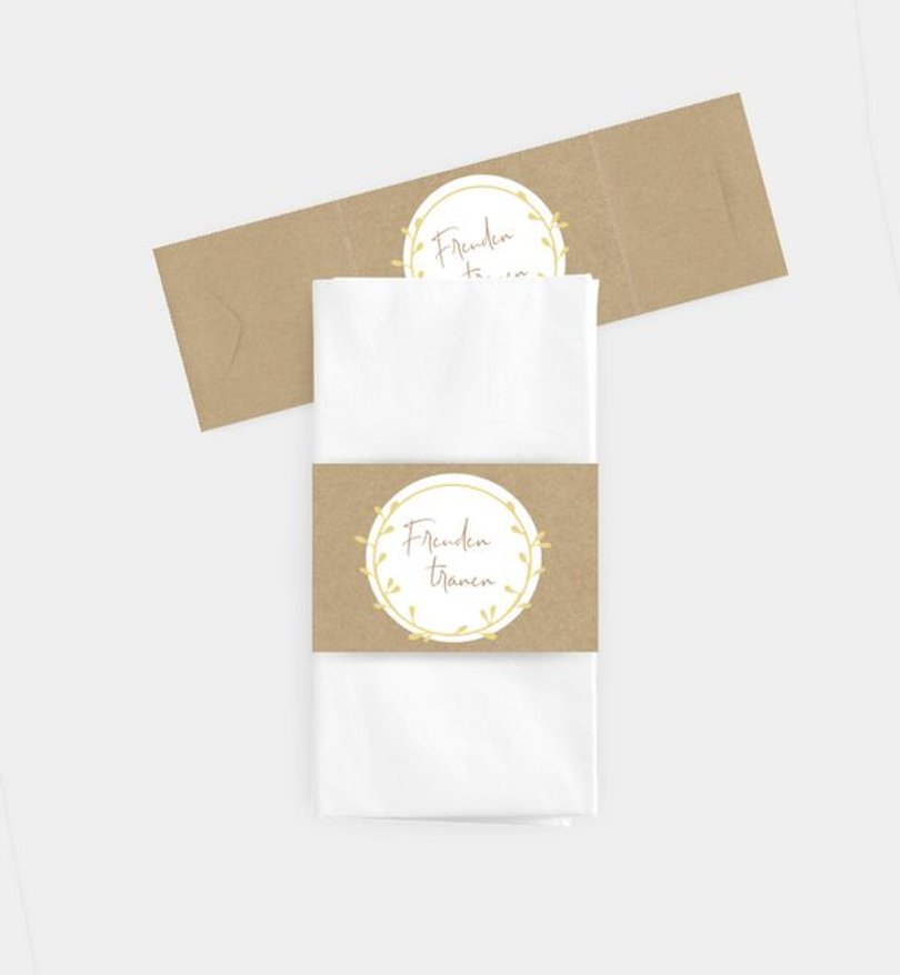 Taschentücher Banderole Hochzeit Craftpaperbutton