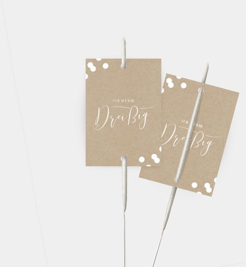 Wunderkerzenetikett Geburtstag Golden Confetti · Crafty