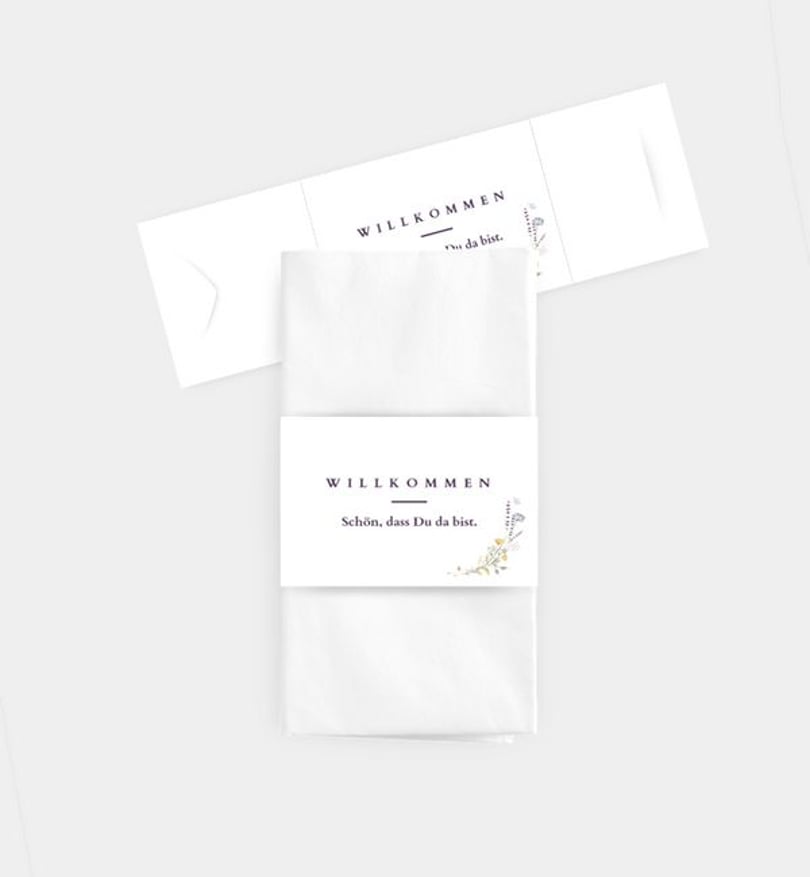 Taschentücher Banderole Hochzeit Blütengarten