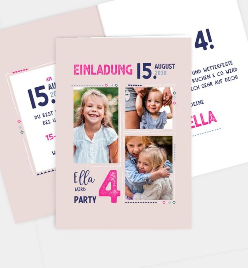 Einladungskarte Kindergeburtstag Kids Collage
