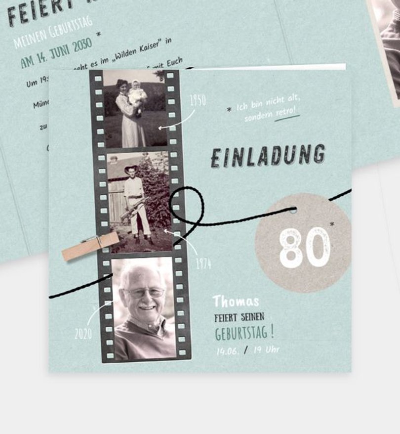 Einladungskarte Geburtstag Filmstreifen