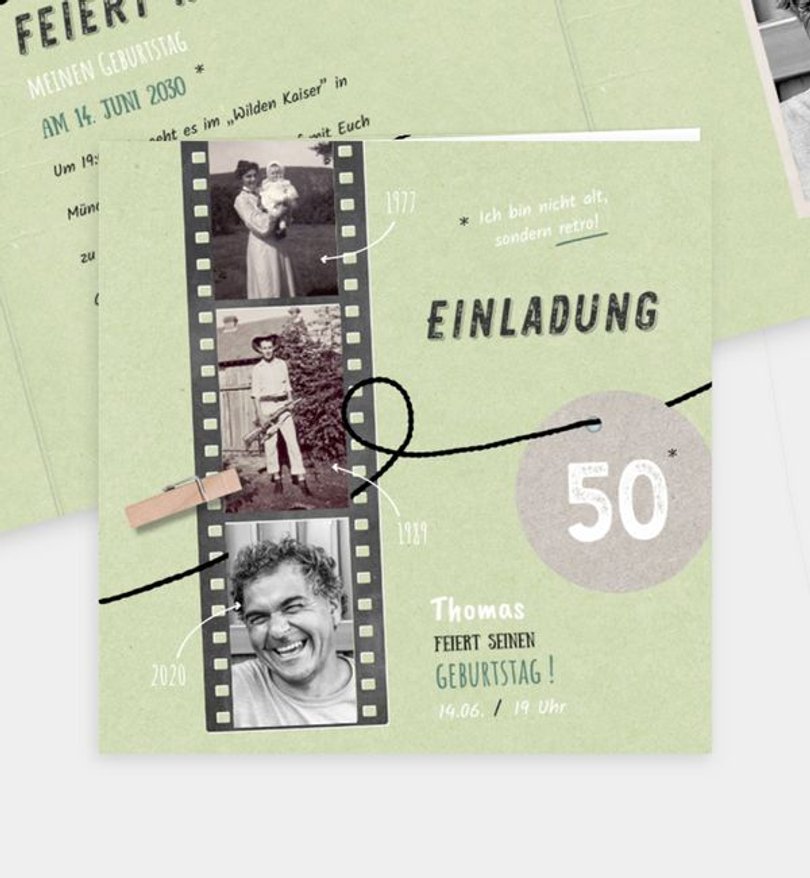Einladungskarte Geburtstag Filmstreifen