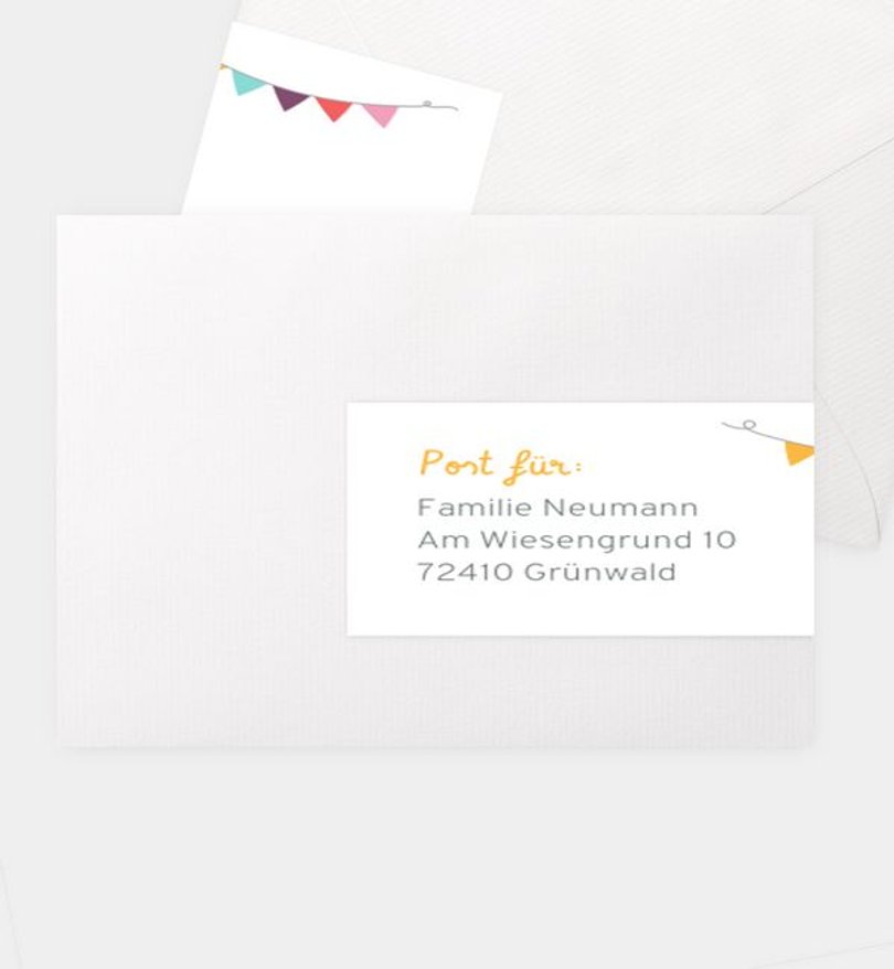 Adressaufkleber Kindergeburtstag Girlande