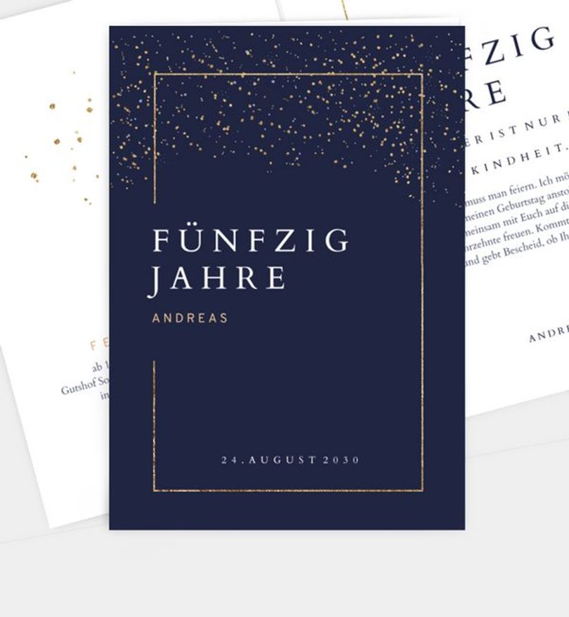 Einladungskarte Geburtstag Pieces of Gold