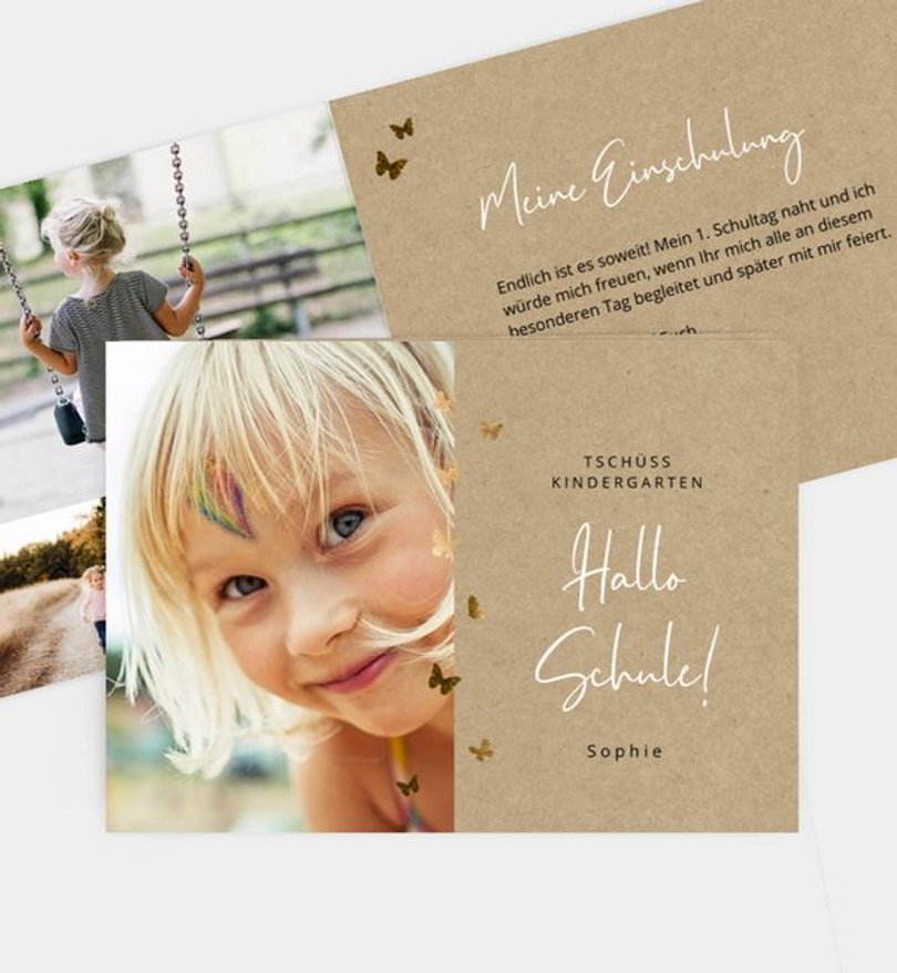 Einladungskarte Einschulung Butterfly