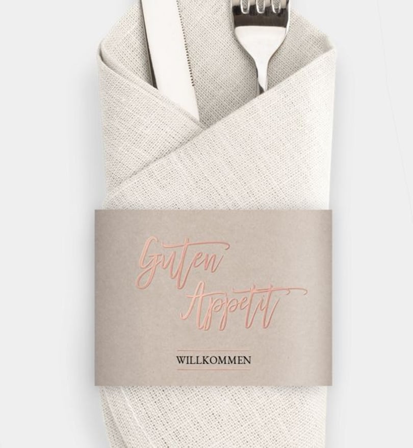 Besteck Servietten-Zubehör Hochzeit Rosegold · Crafty