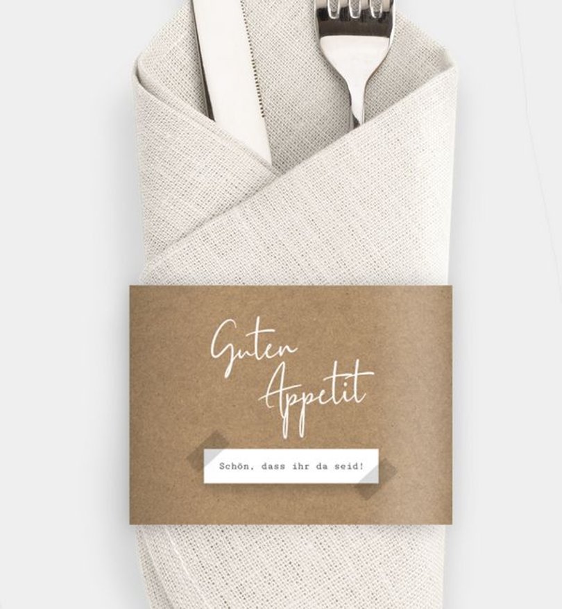 Besteck Servietten-Zubehör Hochzeit Handmade