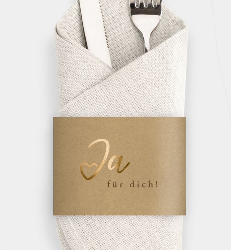 Besteck Servietten-Zubehör Hochzeit Ja · Mitten ins Herz
