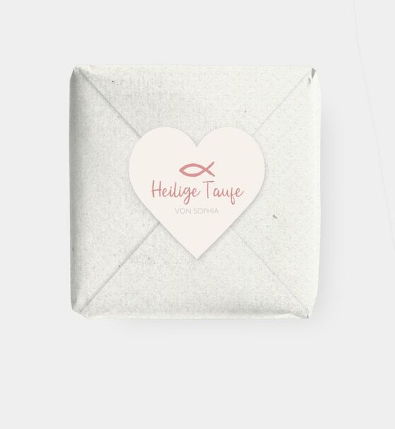 Geschenkaufkleber Taufe Holy Fish