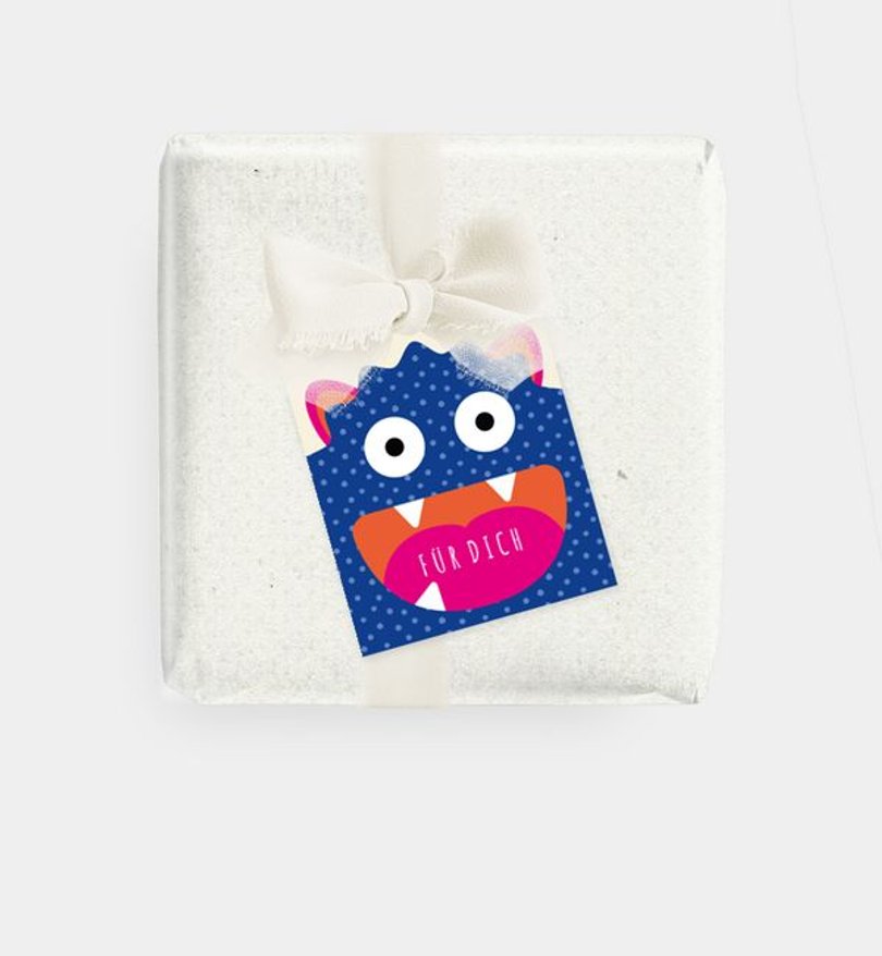 Geschenkanhänger Kindergeburtstag Monsterparty