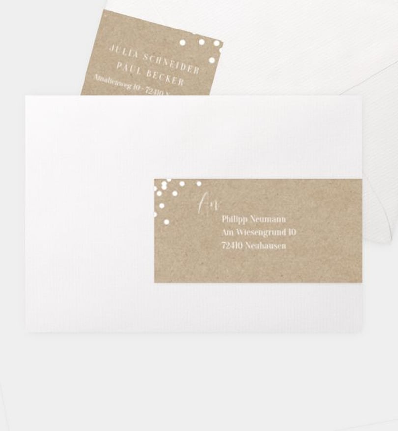 Adressaufkleber Taufe Golden Confetti · Crafty