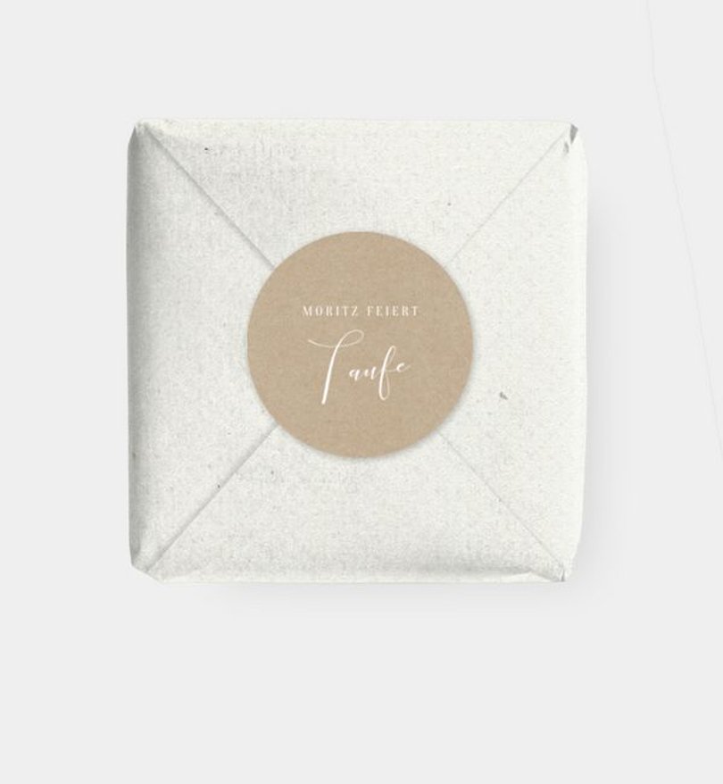 Geschenkaufkleber Taufe Golden Confetti · Crafty