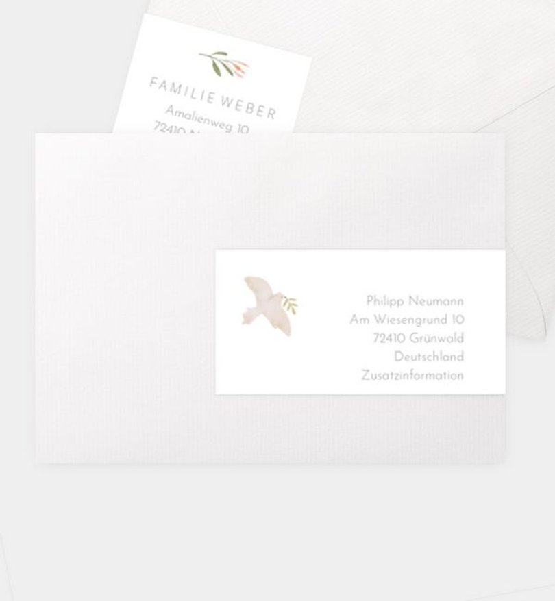 Adressaufkleber Taufe Bird & Branch
