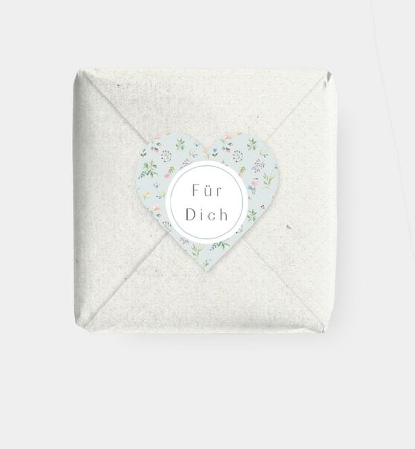 Geschenkaufkleber Taufe Süße Blümchen