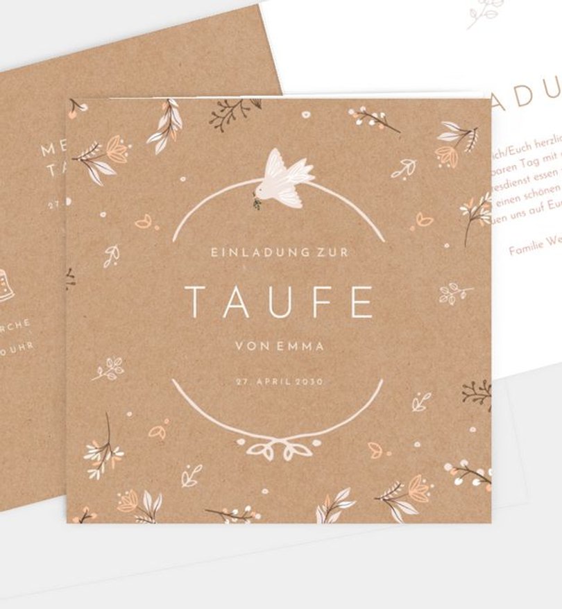 Einladungskarte Taufe Vogelgesang