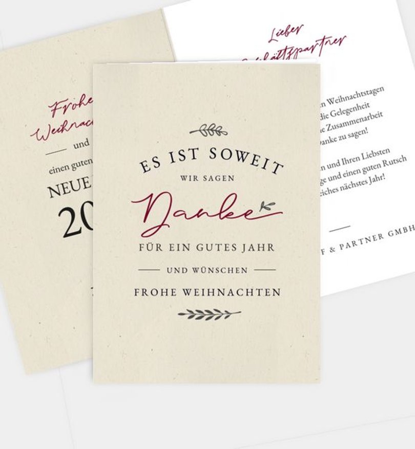 Weihnachtskarte Weihnachten geschäftlich Es ist soweit