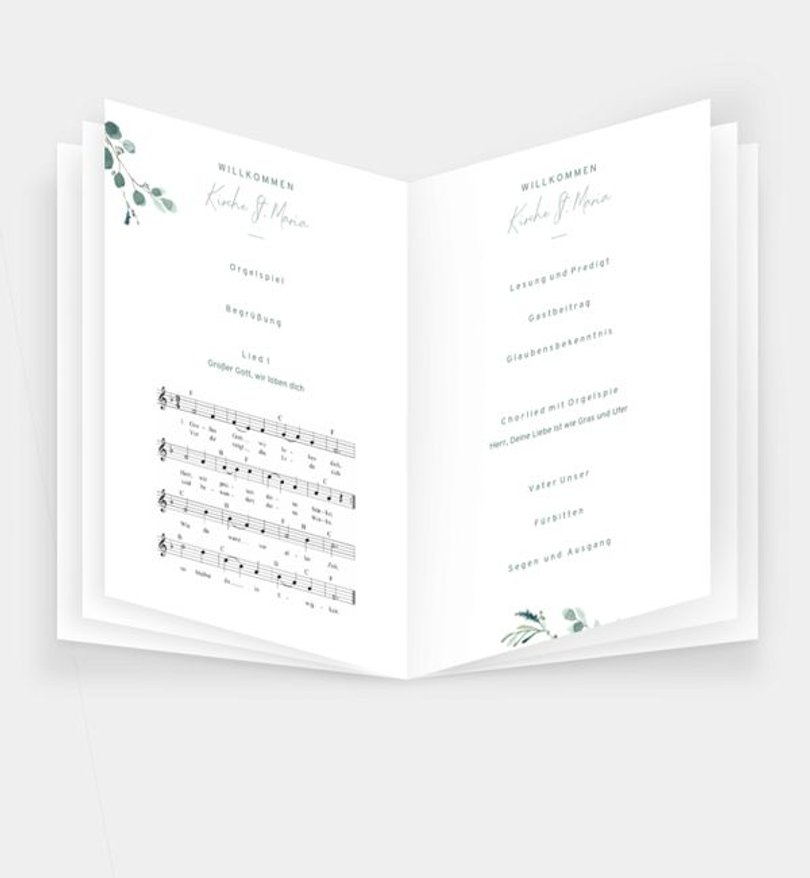 Einleger - Kirchenheft Hochzeit Sommerduft