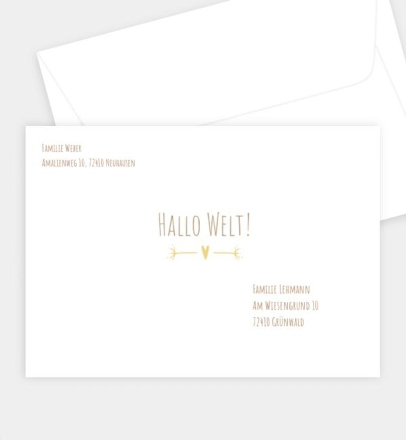 Briefumschlag Geburt Vintage Love · Crafty