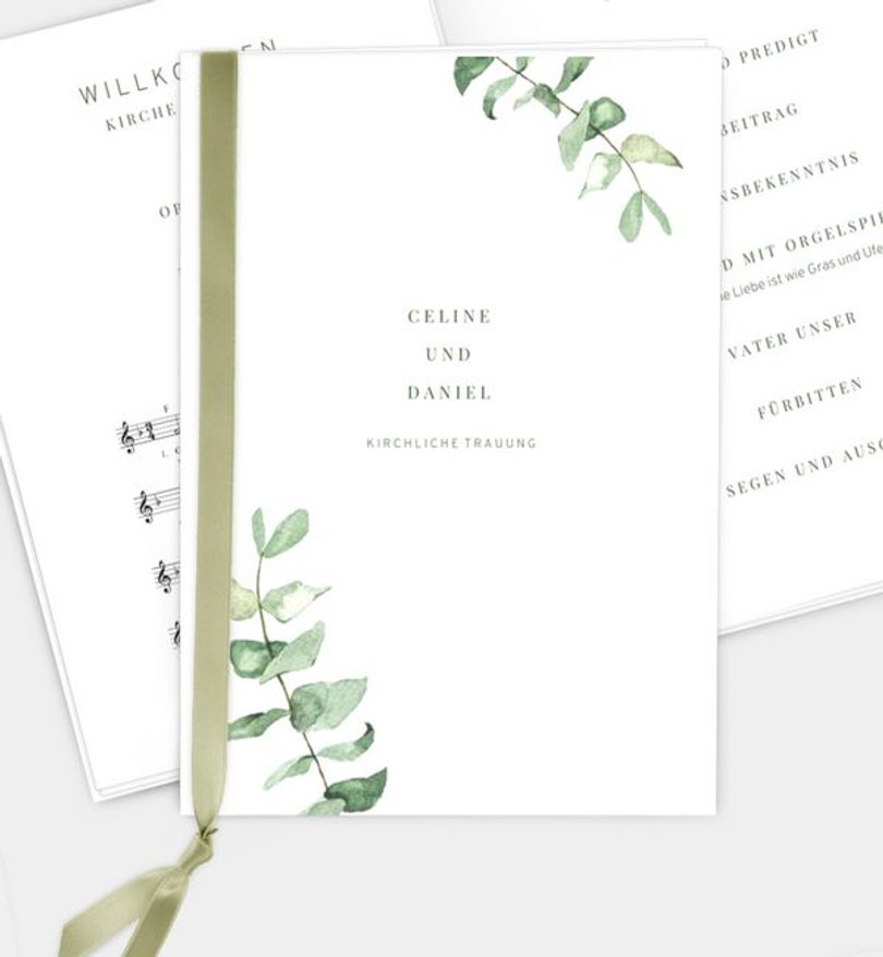 Kirchenheft Hochzeit Simple Green