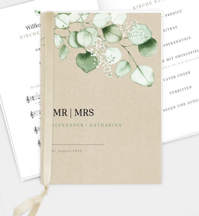 Kirchenheft Hochzeit Sweet Eucalyptus