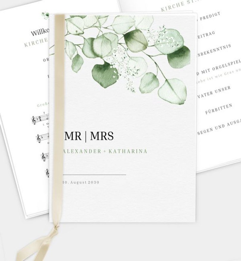Kirchenheft Hochzeit Sweet Eucalyptus