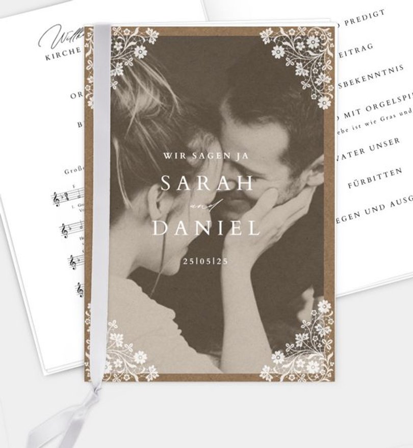 Kirchenheft Hochzeit Vintage Lace