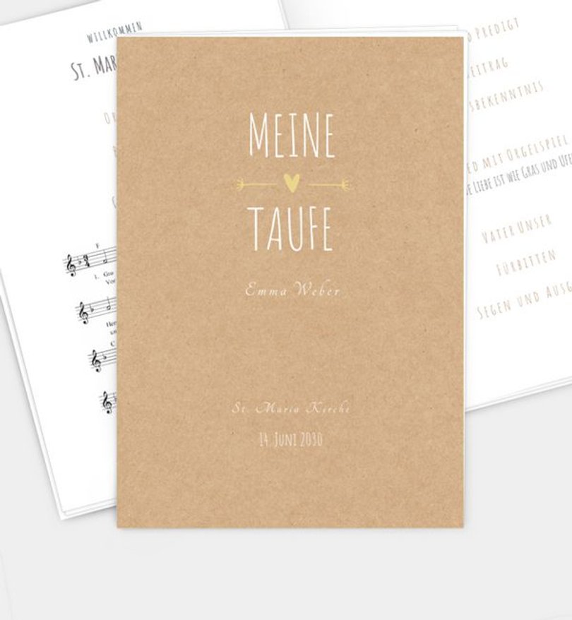 Kirchenheft Taufe Vintage Love · Crafty