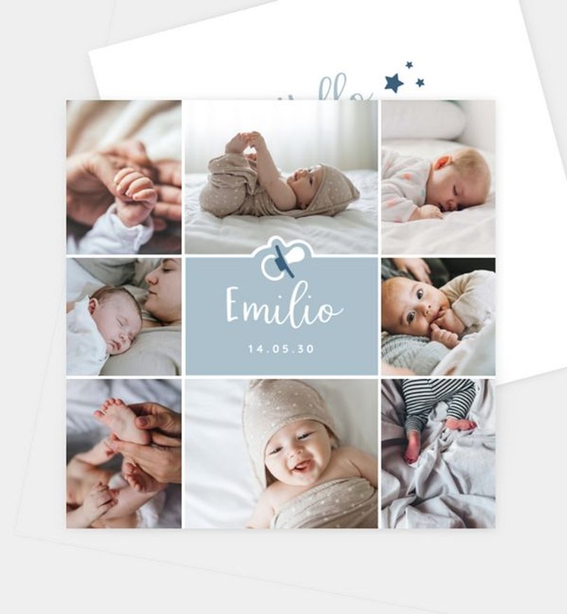 Geburtsanzeige Geburt Baby Collage