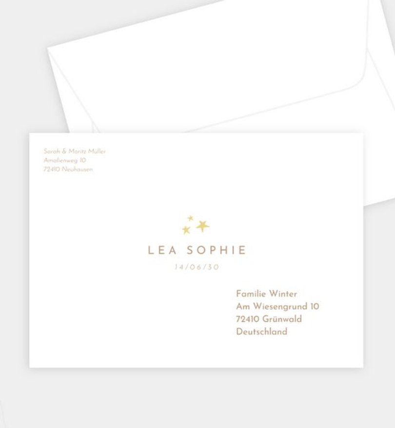 Briefumschlag Geburt Classic Moment · Vintage