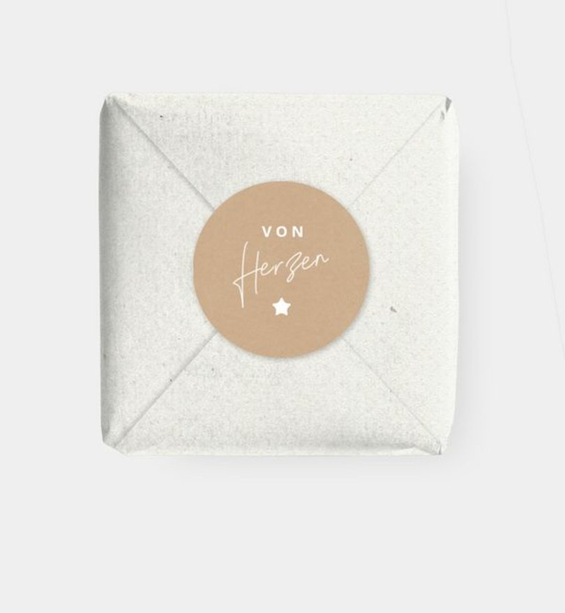 Geschenkaufkleber Geburt Von Herzen · Vintage