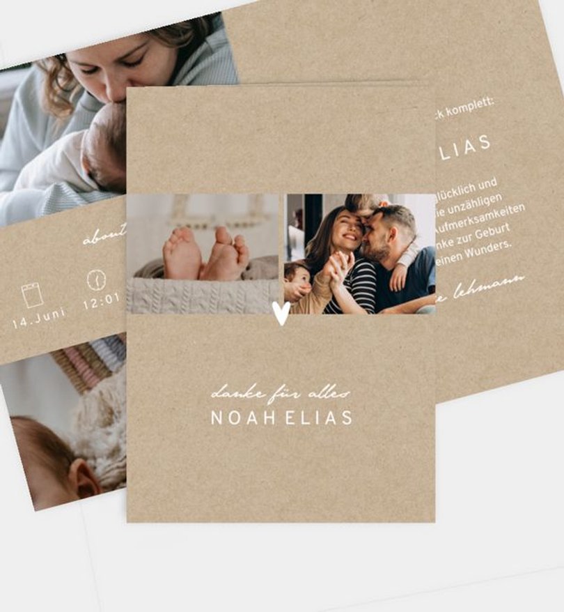 Dankeskarte Geburt Little Heart