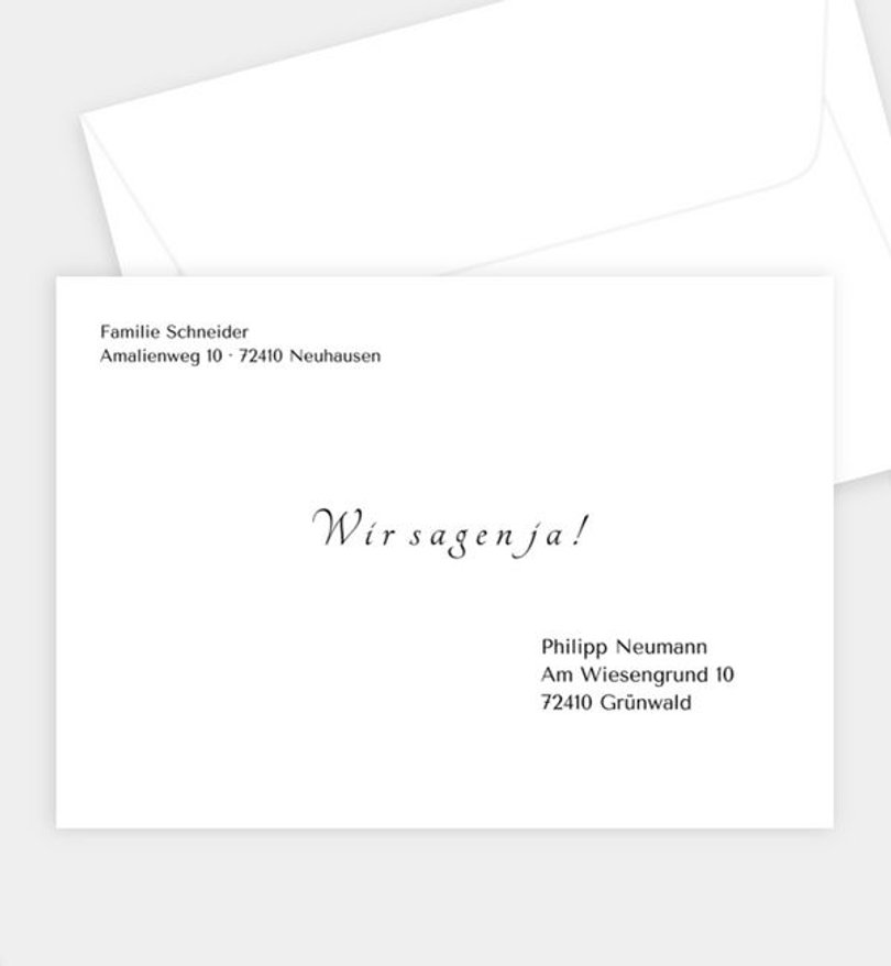 Briefumschlag Hochzeit Classic Wedding
