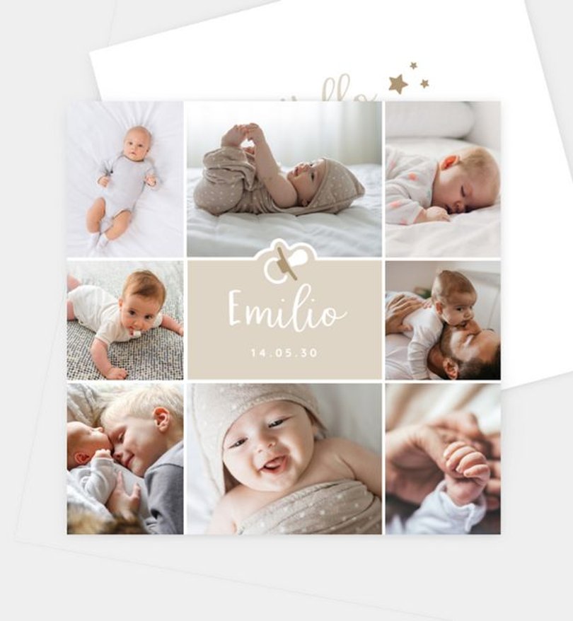 Geburtsanzeige Geburt Baby Collage