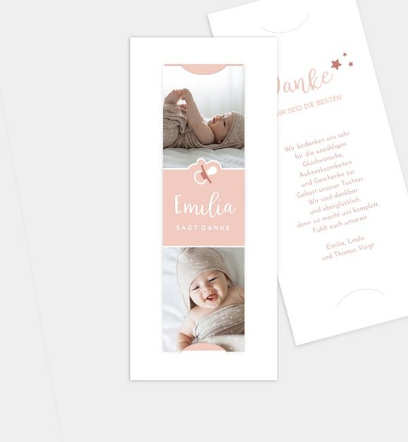 Dankeskarte Geburt Baby Collage
