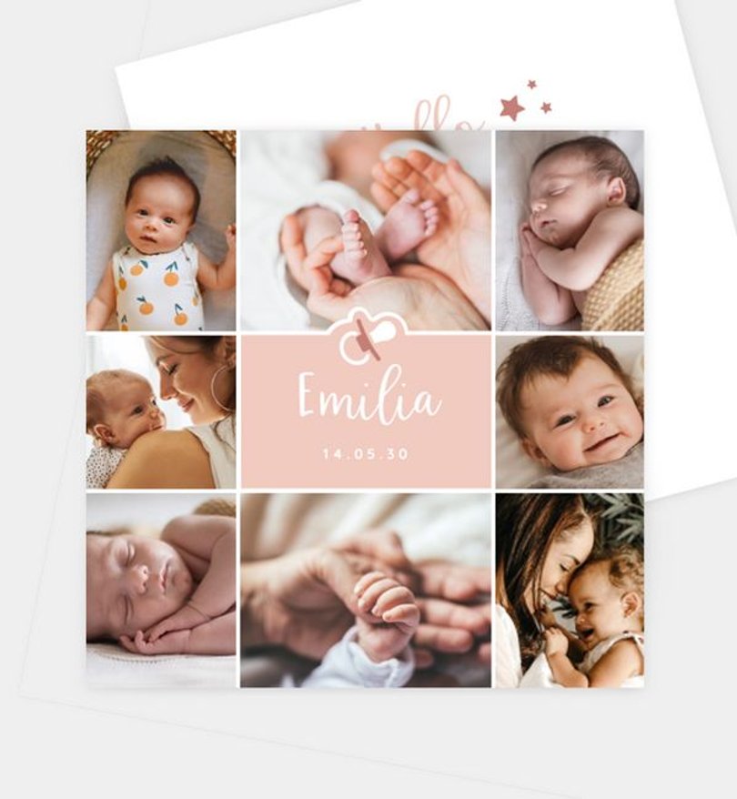 Geburtsanzeige Geburt Baby Collage